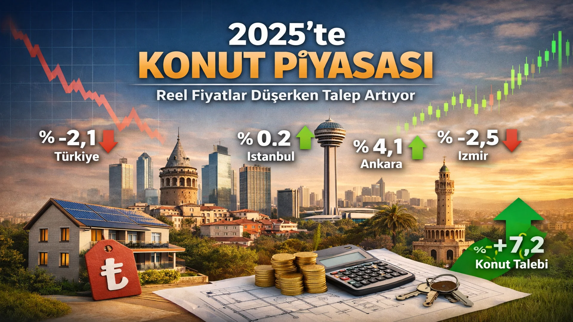 2025’te Konut Fiyatları Reel Olarak Düştü Talep Arttı