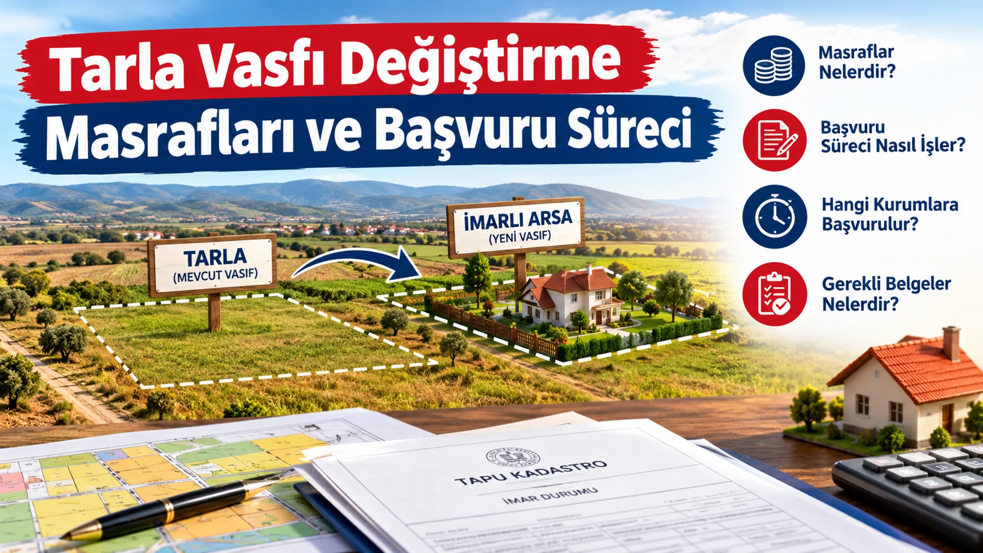 Tarla Vasfı Değiştirme Masrafları Başvuru